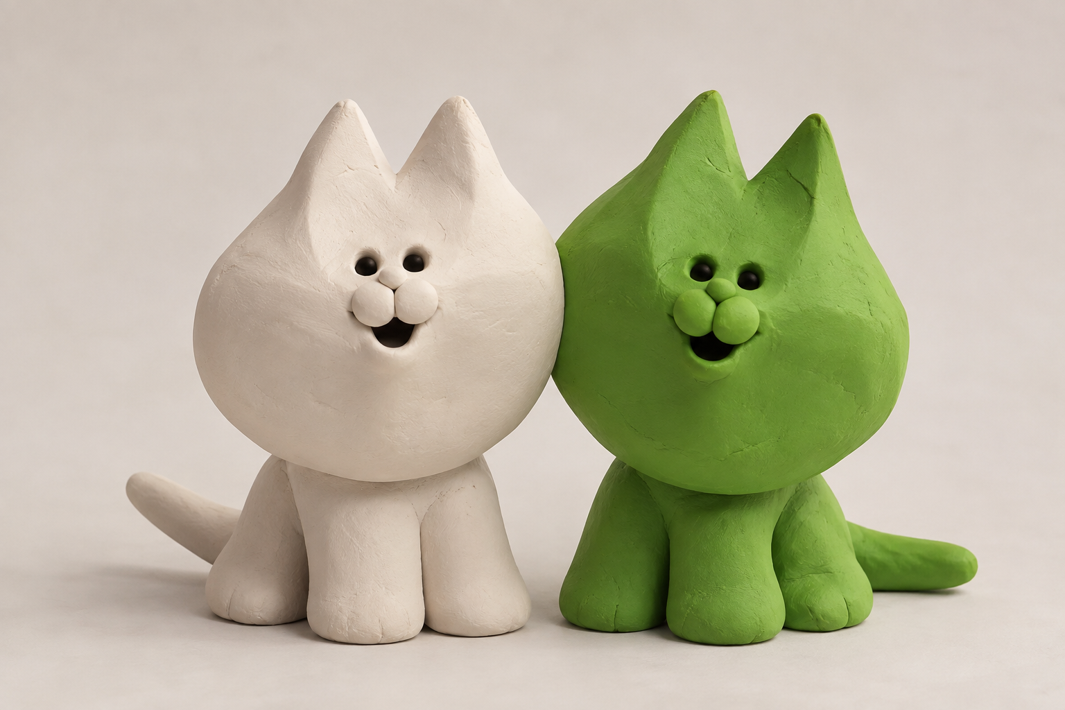 The green and white MIMO clay characters